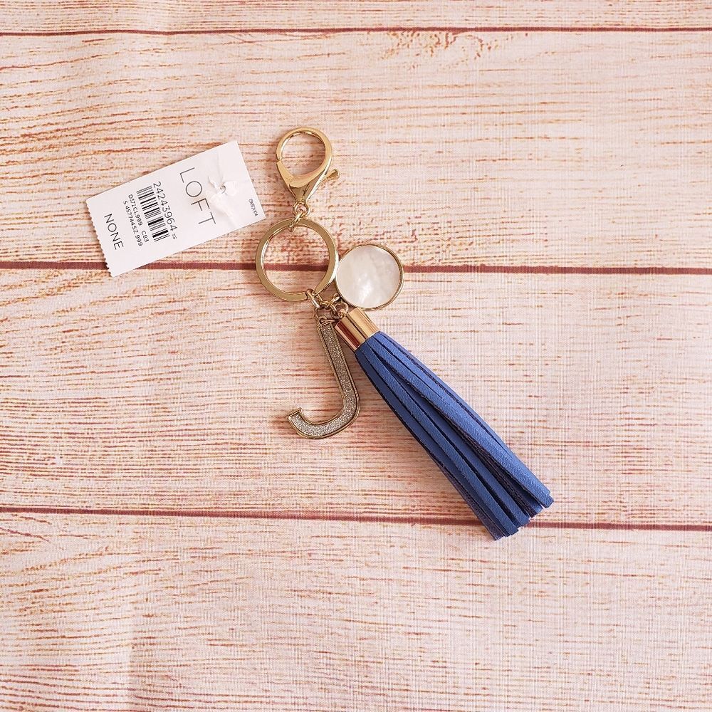 LOFT Leather Initial "J" Keychain/Handbag Charm